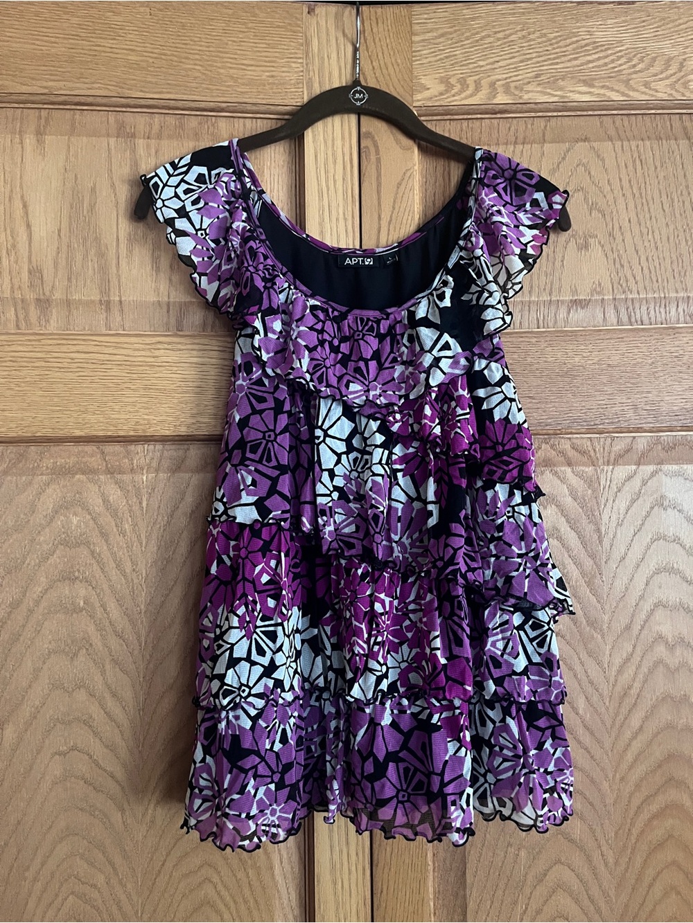 Apt. 9 Purple Floral Ruffle Tiered Blouse